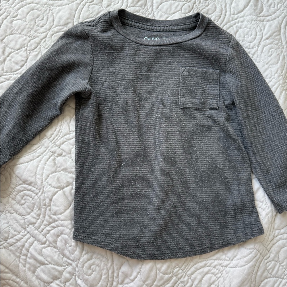 Cat & Jack Dark Gray Long Sleeve Tee